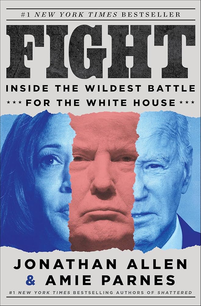 Book cover of 'Fight' by Jonathan Allen and Amie Parnes with faces in blue, pink, and white.